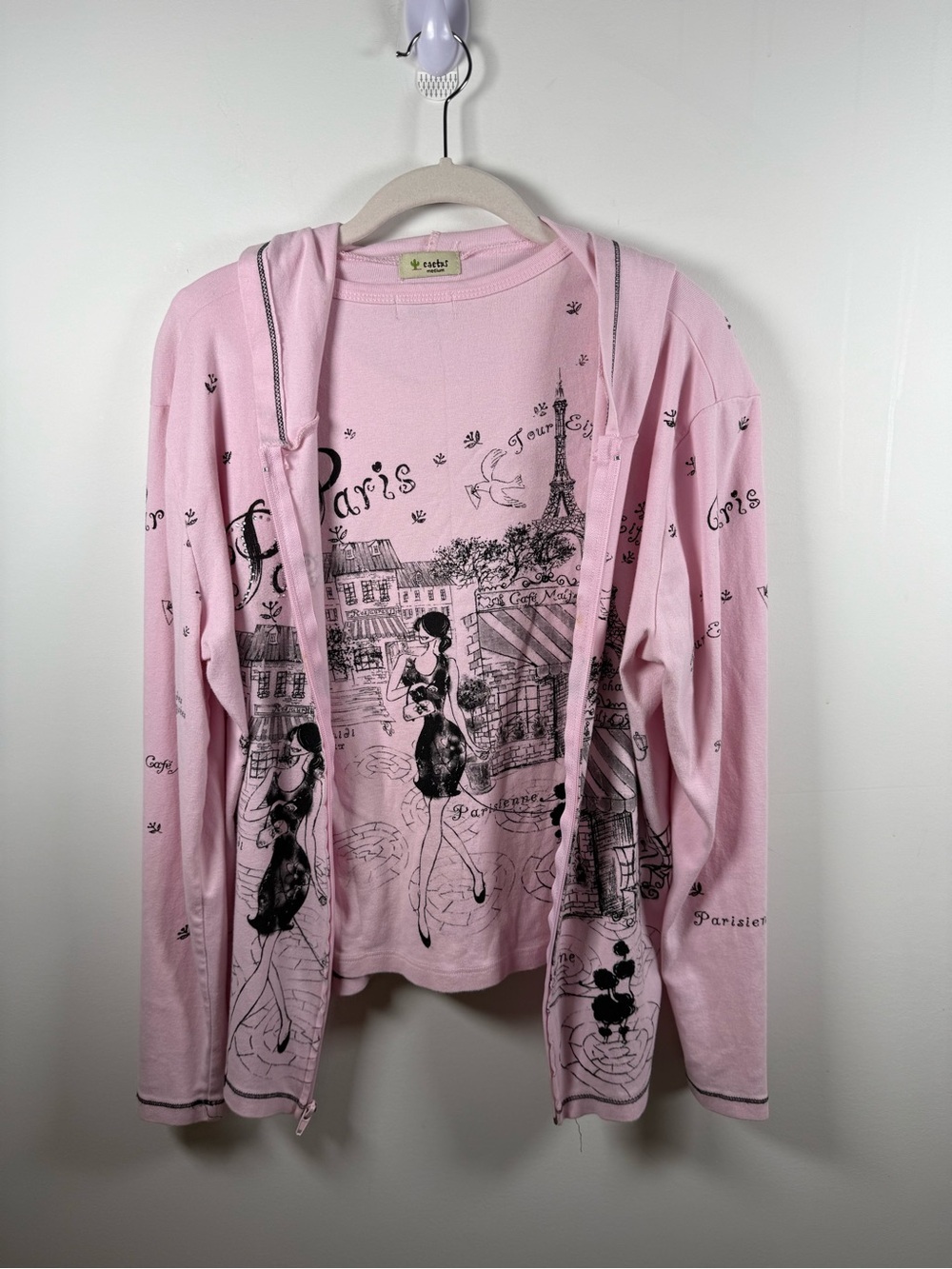 CACTUS | Y2K Retro Novelty Paris Hoodie & Tank Set Size M